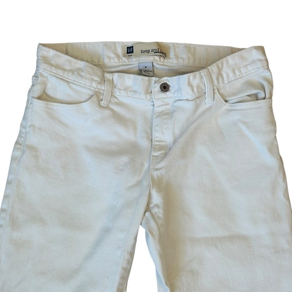 GAP Flare Wide Leg Long and Lean White Denim Jeans Size 8 - Picture 2 of 9